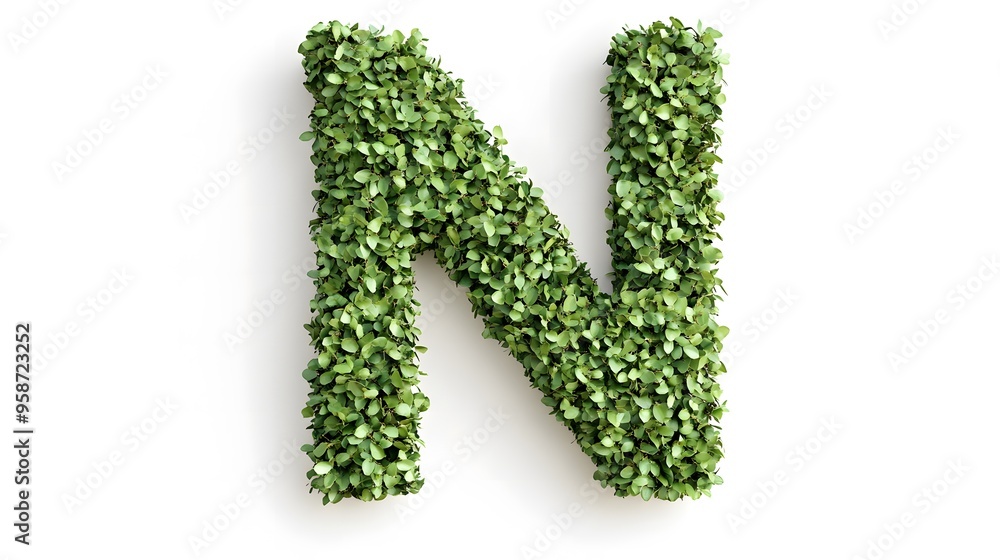 Hyper-Realistic Green Topiary Letter Hyper-Realistic Green Topiary Letter