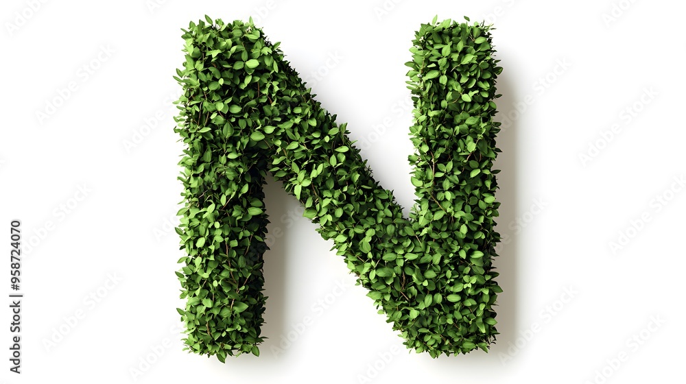Hyper-Realistic Green Topiary Letter Hyper-Realistic Green Topiary Letter