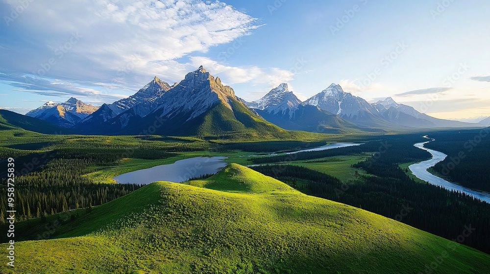 Fototapeta premium a majestic Canadian Rockies landscape at golden hour