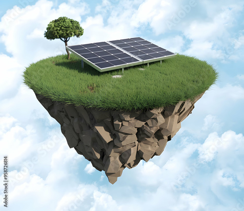 Eco-Friendly Solar Energy on Floating Island photo