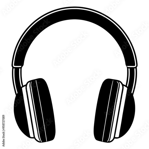 headphone vector silhouette on a white background