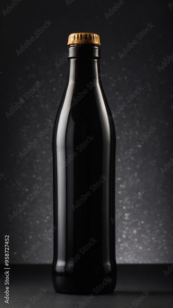 Minimalist Black Bottle in Studio Lighting. Minimalist Black Bottle in Studio Lighting.
