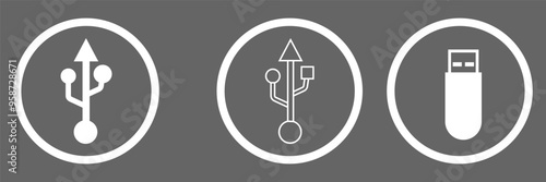 Usb icon set vector. Flash disk sign and symbol. flash drive sign.