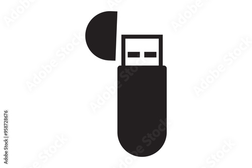 Usb icon set vector. Flash disk sign and symbol. flash drive sign.