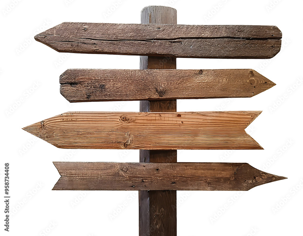 Set of Wooden Signposts with Various Arrows, Isolated- A group of rustic wooden signposts, _1(235) Set of Wooden Signposts with Various Arrows, Isolated- A group of rustic wooden signposts, _1(235)