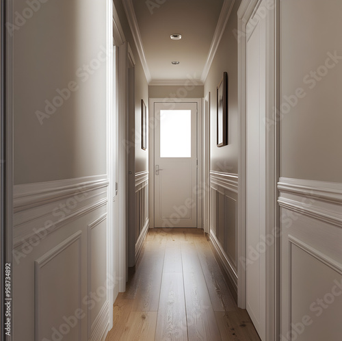 a hallway leading to the rooms in the flat