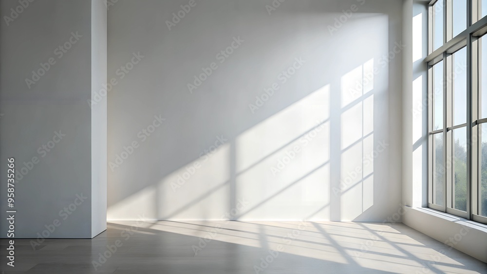 Obraz premium empty white room with windows