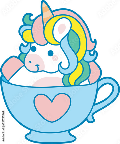 Illustration of cute unicorn activities icon.
Funny rainbow unicorn daily routine stickers.