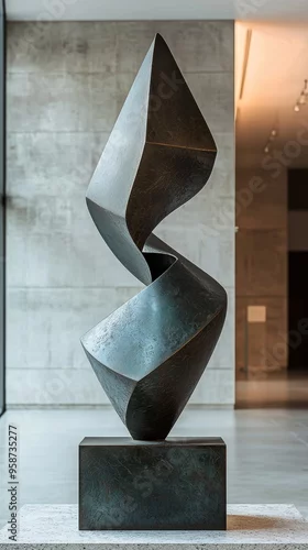 Obraz Abstract Metal Sculpture in Modern Interior.