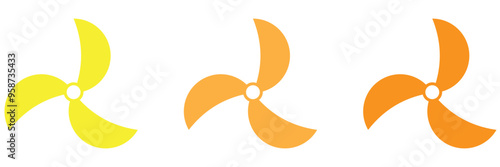 Multipurpose fan vector icon in outline, glyph, filled outline style. Three icon style variants in one pack.