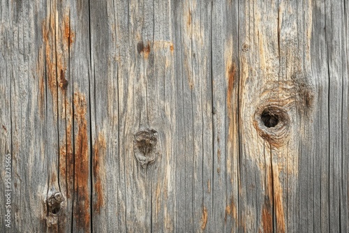 Weathered Wood Planks with Knots and Grain Patterns photo