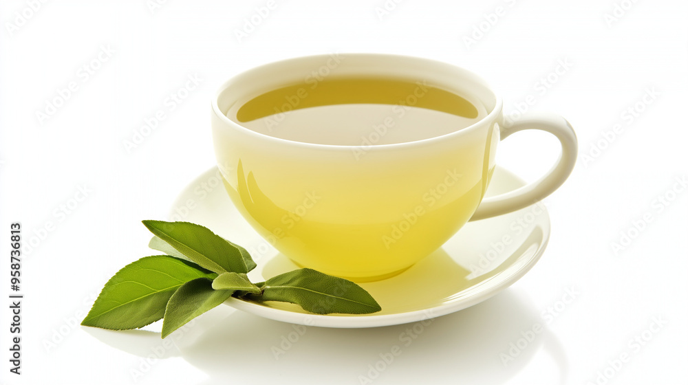 cup of Green tea isolated on white background cup of Green tea isolated on white background