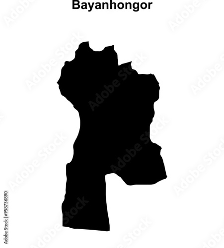 Bayanhongor province blank outline map photo