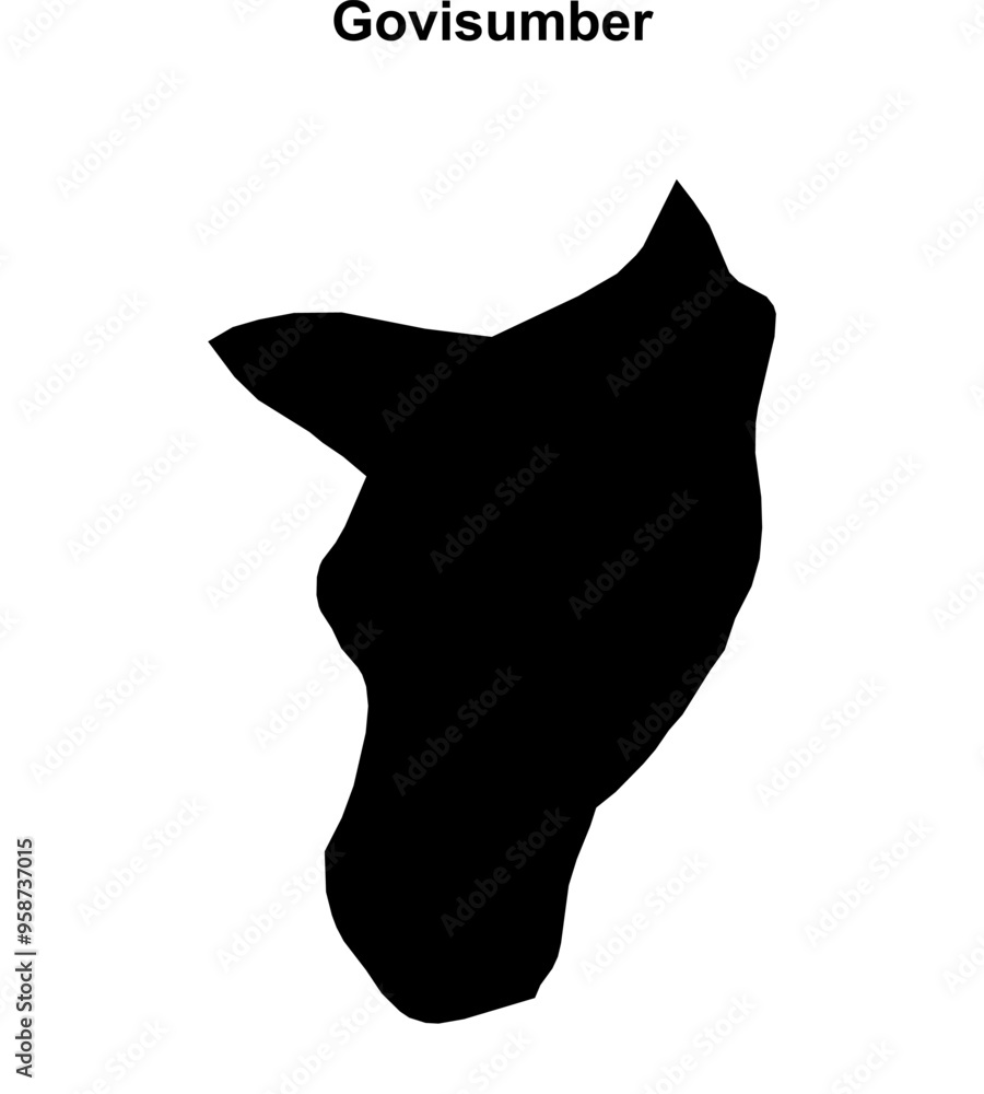 Govisumber province blank outline map Govisumber province blank outline map