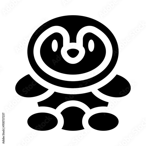 stuffed penguin glyph icon
