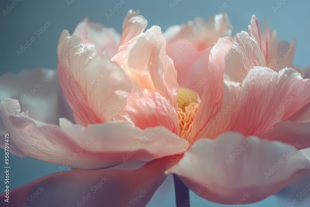 Close-Up View of Delicate Pink Peony Flower Petals Close-Up View of Delicate Pink Peony Flower Petals