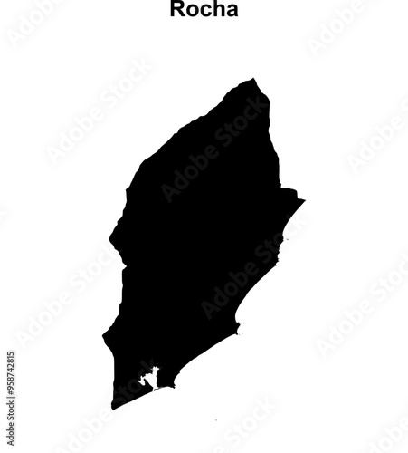 Rocha department blank outline map photo