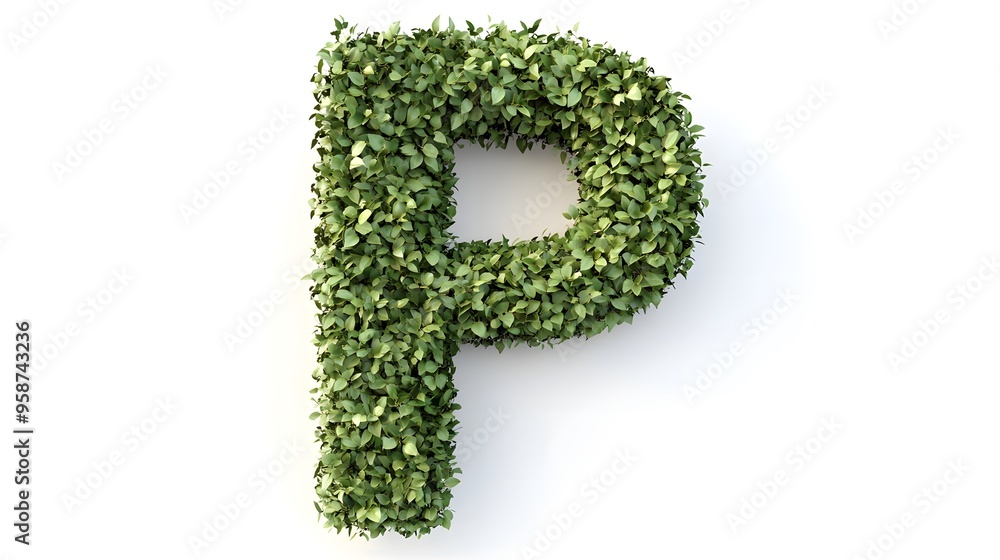 Hyper-Realistic Green Topiary Letter Hyper-Realistic Green Topiary Letter