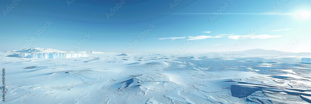 The Frozen Wasteland: A barren landscape of ice and snow, stretching towards the horizon. The Frozen Wasteland: A barren landscape of ice and snow, stretching towards the horizon.