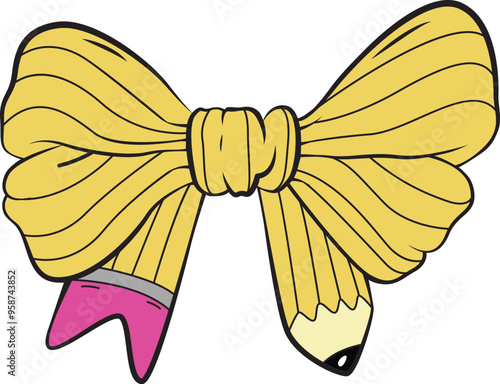 Pencil bow tie vector illlustration.