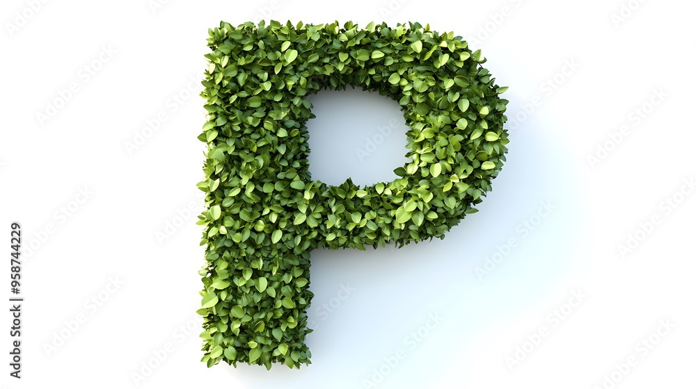 Hyper-Realistic Green Topiary Letter Hyper-Realistic Green Topiary Letter