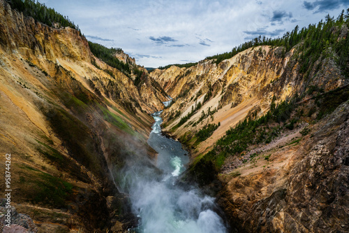 Grand Canyon of the Yellowstone National Park viewing upper and lower waterfalls from various locations including artist and inspiration points