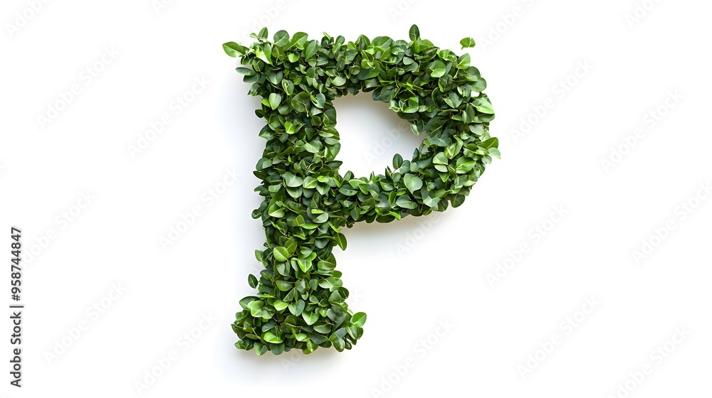 Hyper-Realistic Green Topiary Letter Hyper-Realistic Green Topiary Letter