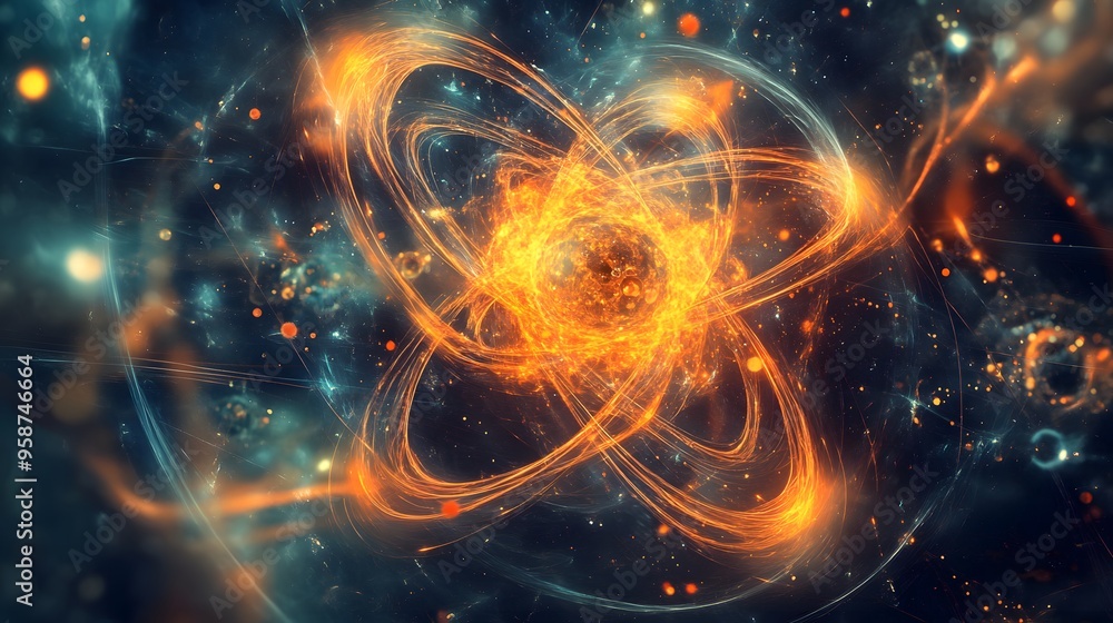 66. High-energy depiction of a mineral-rich atom with intricate, radiant molecular formations 66. High-energy depiction of a mineral-rich atom with intricate, radiant molecular formations