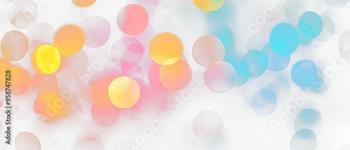 Captivating abstract circles of colorful light, creating a magical and vibrant atmosphere ideal for backgrounds and artistic designs, bokeh, cutout, png