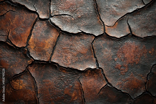 Cracked and Textured Brown Surface