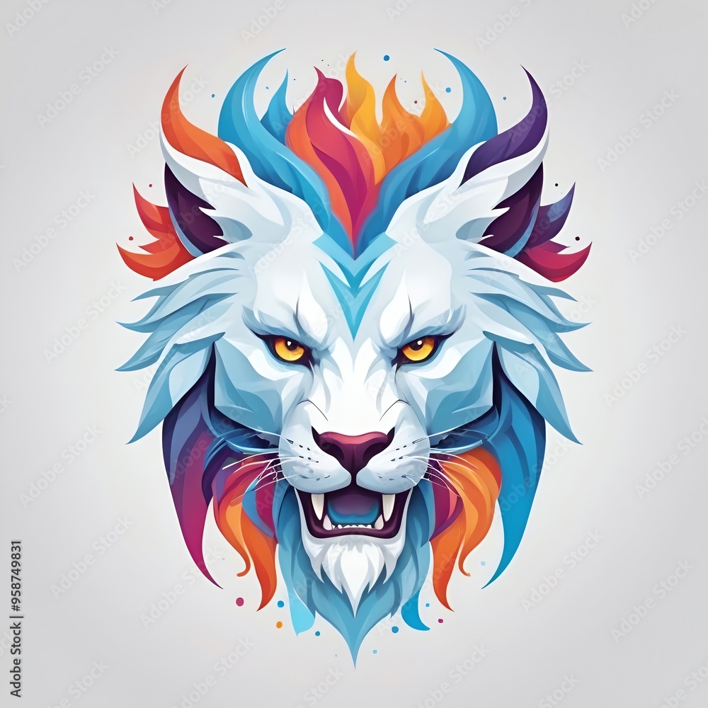 Colorful Abstract Lion Head Colorful Abstract Lion Head