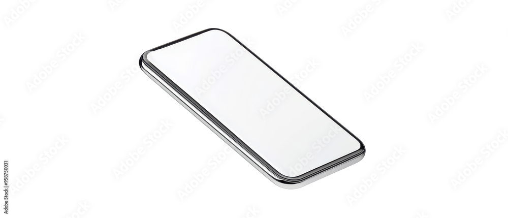 Sleek smartphone design featuring a blank screen isolate on transparent background, cutout, png Sleek smartphone design featuring a blank screen isolate on transparent background, cutout, png