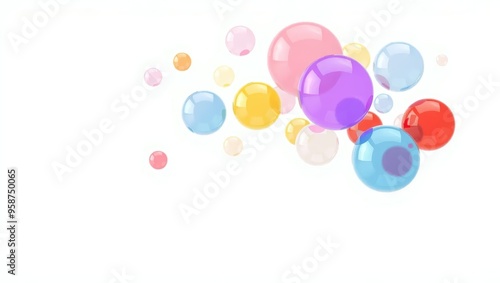 Colorful Glass Spheres Abstract Background