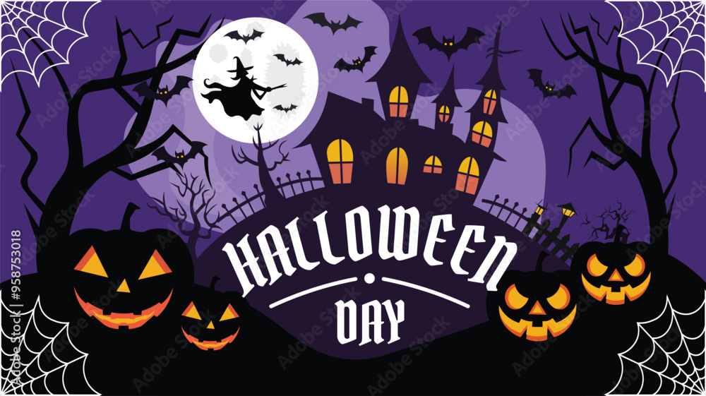 Happy Halloween day design templet pumpkin 