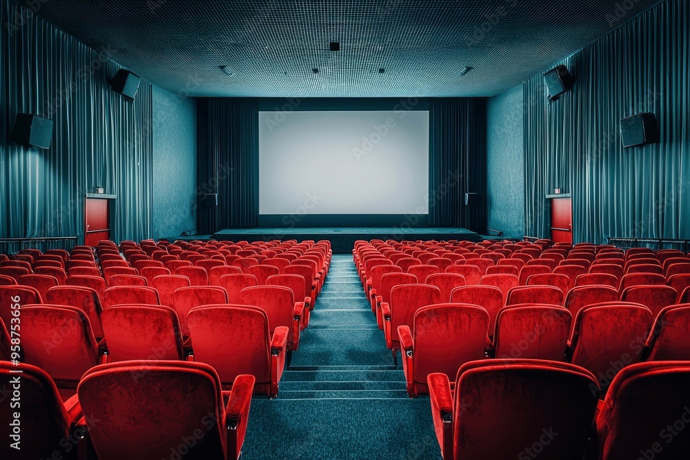 Empty Red Seats in a Movie Theater Empty Red Seats in a Movie Theater