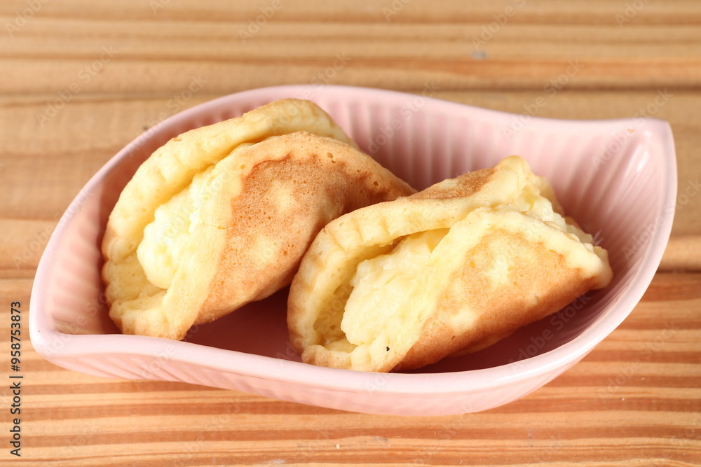 beautiful oriental decorated sweets with cream, bean jam and others beautiful oriental decorated sweets with cream, bean jam and others