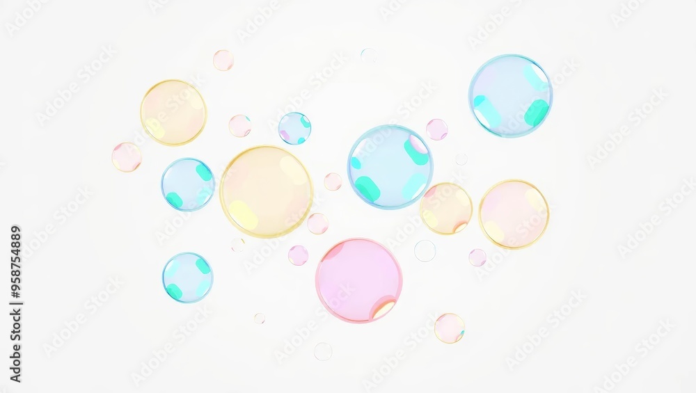 Abstract Colorful Bubbles on White Background Abstract Colorful Bubbles on White Background