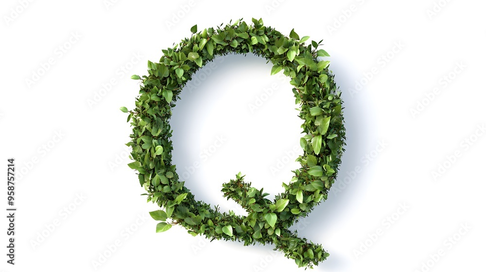 Hyper-Realistic Green Topiary Letter Hyper-Realistic Green Topiary Letter