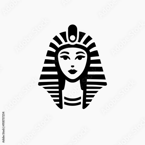 egyptian lady silhouette vector logo