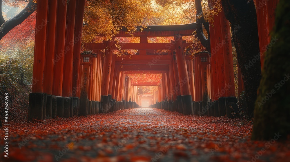 Fototapeta premium Fushimi Inari Taisha in autumn