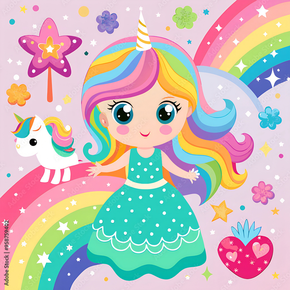 Magical Rainbow Glitter Confetti Birthday Invitation Background Magical Rainbow Glitter Confetti Birthday Invitation Background