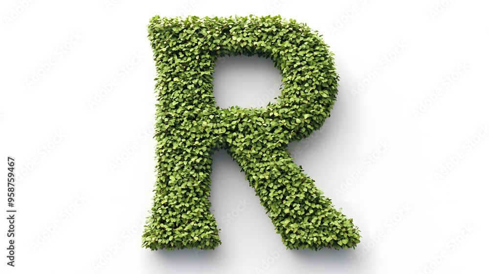 Hyper-Realistic Green Topiary Letter Hyper-Realistic Green Topiary Letter