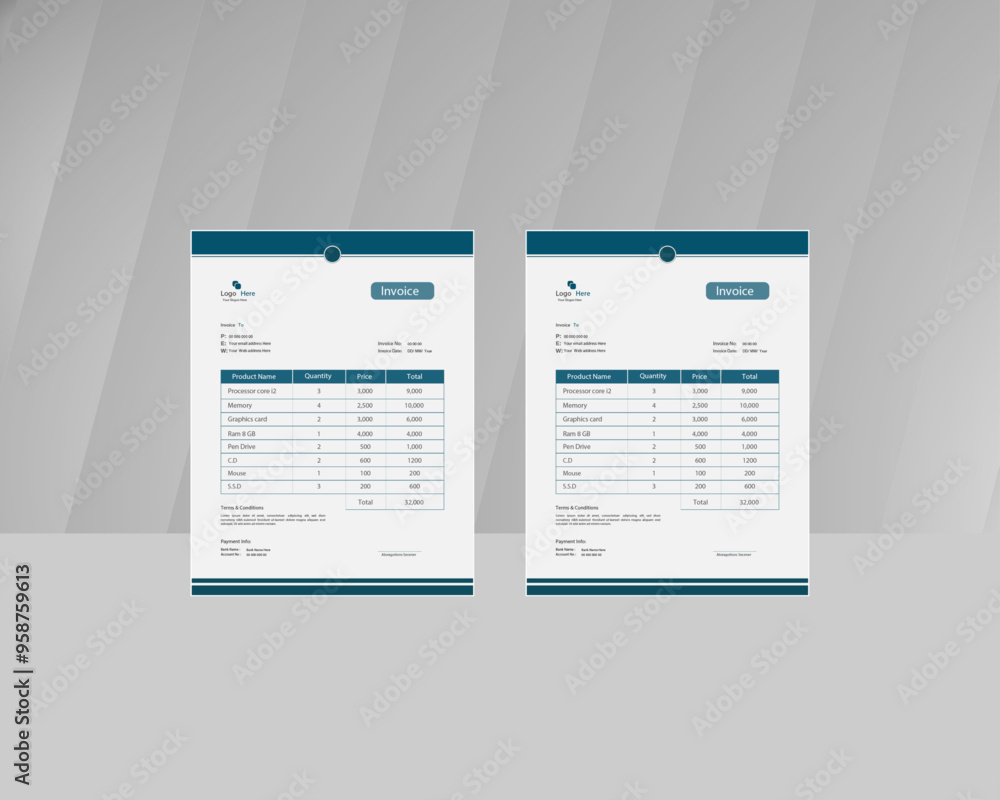 Obraz premium Modern Invoice design template