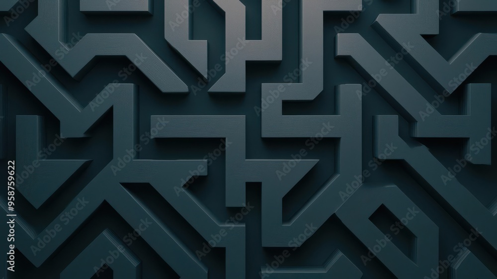A complex maze with multiple exits, viewed from above, with only one leading to light, symbolizing the challenges of making the right choice A complex maze with multiple exits, viewed from above, with only one leading to light, symbolizing the challenges of making the right choice