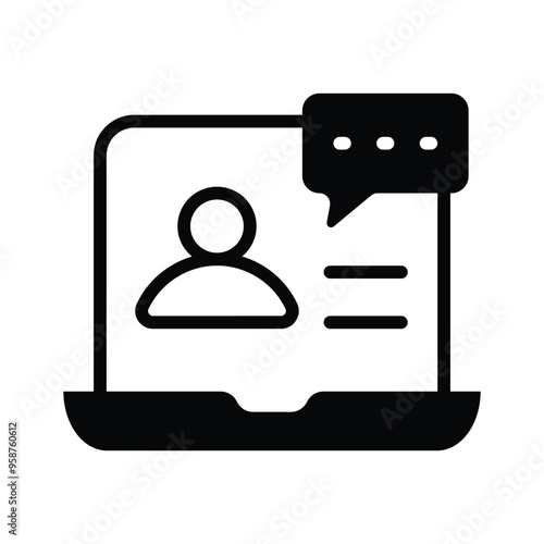 Online learning, virtual learning, online teacher icon design