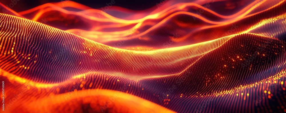 An abstract wave pattern featuring vibrant colors and glowing lights, creating a dynamic sense of motion and energy. An abstract wave pattern featuring vibrant colors and glowing lights, creating a dynamic sense of motion and energy.