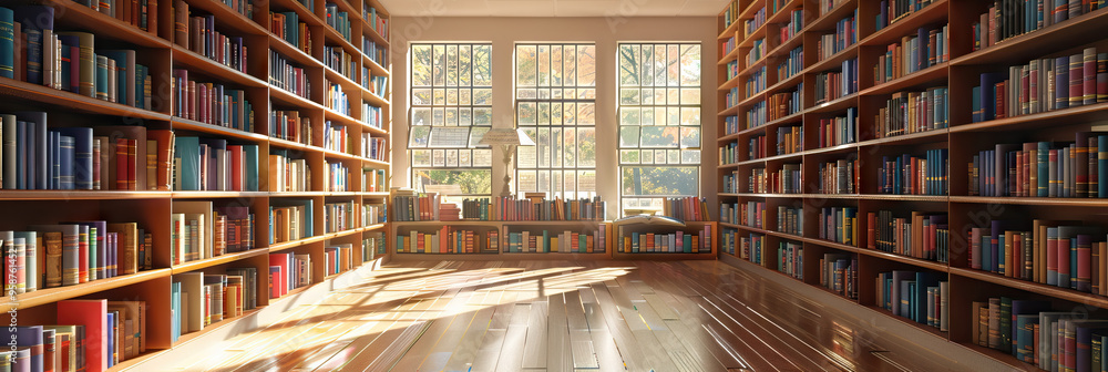 Learning Labyrinth: Aisles of bookshelves packed with educational tomes, leading to a cozy reading nook. Learning Labyrinth: Aisles of bookshelves packed with educational tomes, leading to a cozy reading nook.