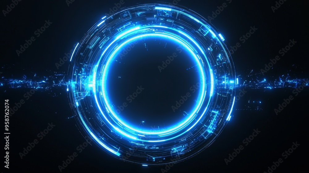 3D rendering of a circle HUD interface. An advanced futuristic display with hologram buttons. Digital data network protection. FHD of the future technology network concept. Modern cyberspace 3D rendering of a circle HUD interface. An advanced futuristic display with hologram buttons. Digital data network protection. FHD of the future technology network concept. Modern cyberspace