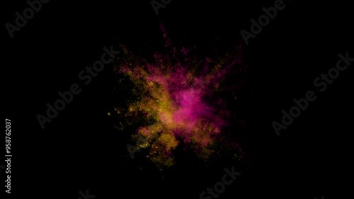 Coloured Smoke Explosion Pink Yellow