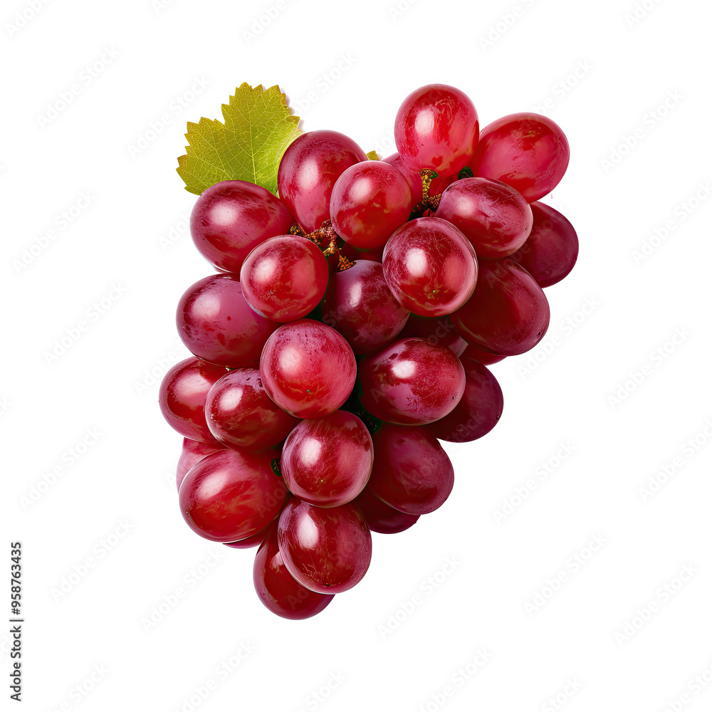 Fototapeta premium Ruby Roman Grapes top view on white background